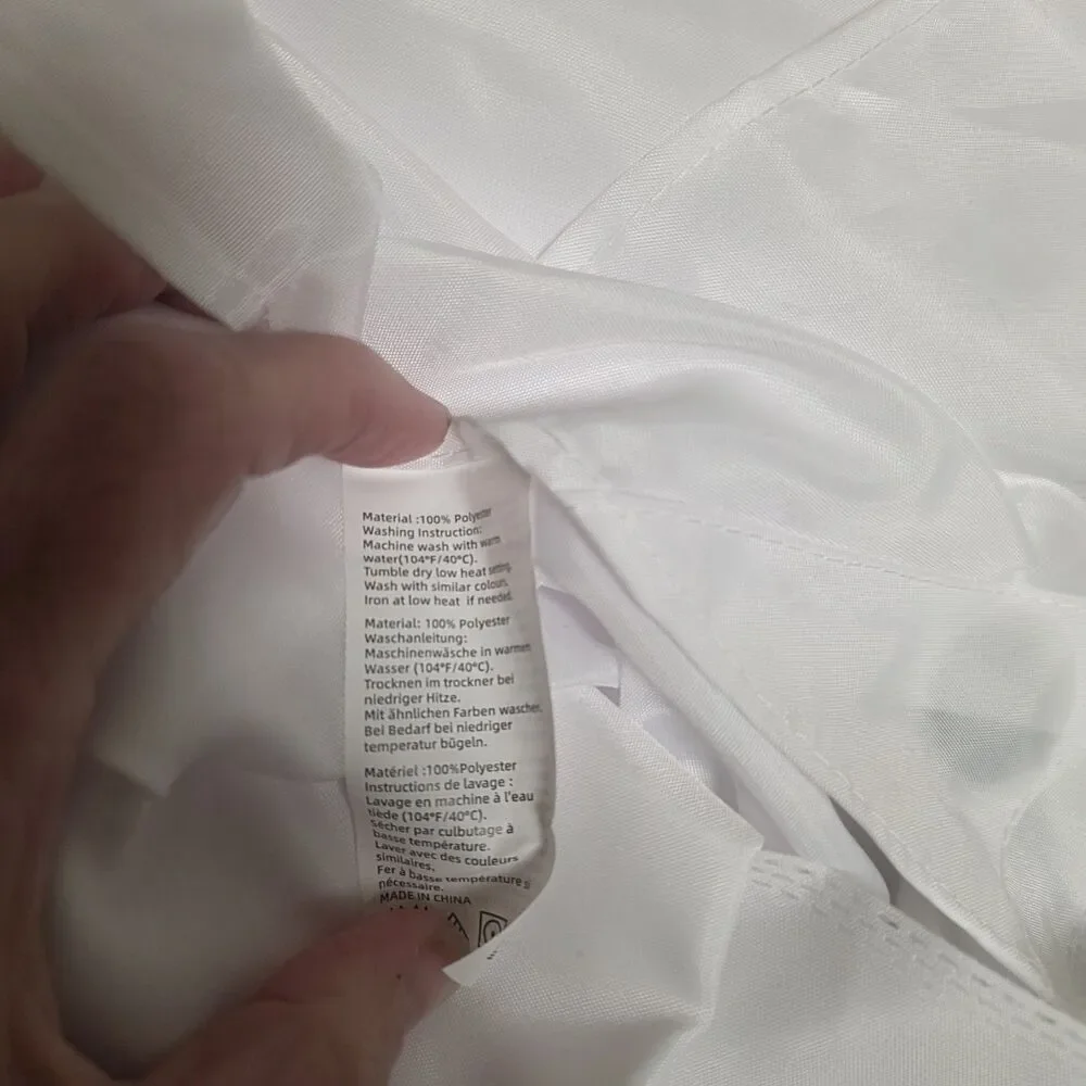 No Hook 70W x 63H Detach Button Liner Snap in Fabric Shower Curtain Replacement